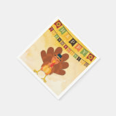 Cute Happy Thanksgiving Turkey Servet (Hoek)