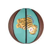Cute happy tijgerkub cartoon basketbal (Verticaal)