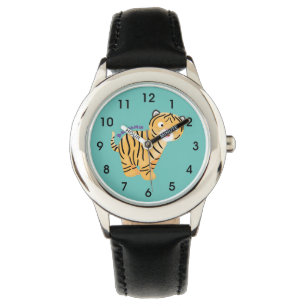 Cute happy tijgerkub cartoon horloge