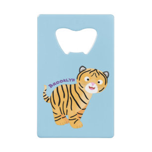Cute happy tijgerkub cartoon kredietkaart flessenopener