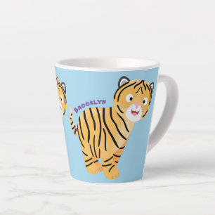 Cute happy tijgerkub cartoon latte mok