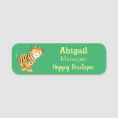 Cute happy tijgerkub cartoon naamplaatje (Voorkant)