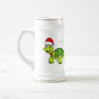 Cute happy tortoise in Santa hat