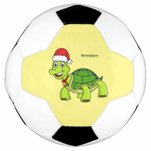 Cute happy tortoise in Santa hat Voetbal