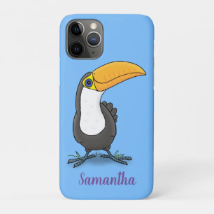 Cute happy toucan cartoon illustratie iPhone 11 pro hoesje