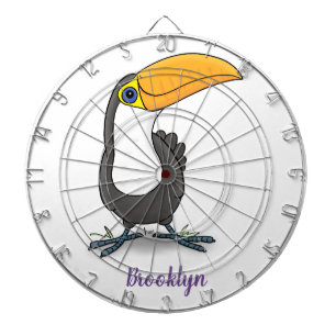 Cute happy toucan cartoon illustratie dartbord