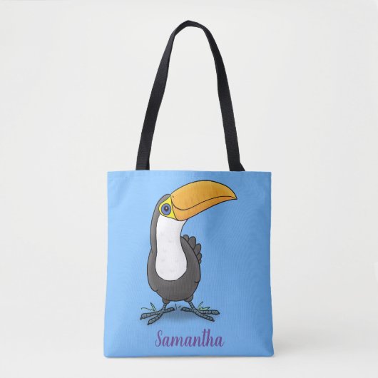 Cute happy toucan cartoon illustratie draagtas (Voorkant)
