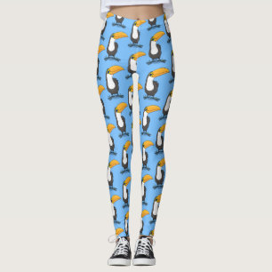 Cute happy toucan cartoon illustratie leggings