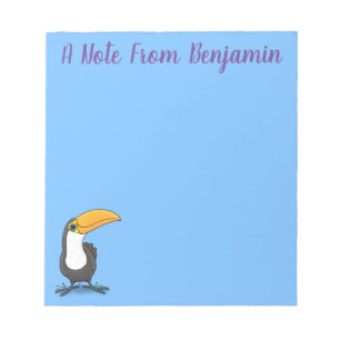 Cute happy toucan cartoon illustratie notitieblok