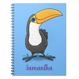 Cute happy toucan cartoon illustratie notitieboek