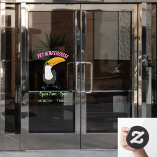 Cute happy toucan cartoon illustratie raamsticker