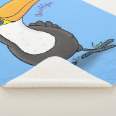 Cute happy toucan cartoon illustratie sherpa deken (3/4)