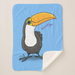 Cute happy toucan cartoon illustratie sherpa deken