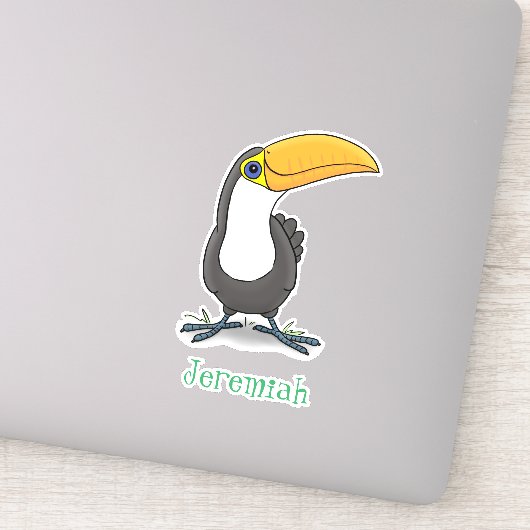 Cute happy toucan cartoon illustratie sticker (Detail)
