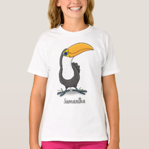 Cute happy toucan cartoon illustratie t-shirt