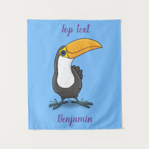 Cute happy toucan cartoon illustratie wandkleed