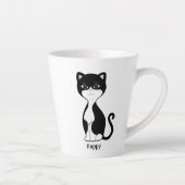 Cute Happy Tuxedo Cat Latte Mok (Rechts)