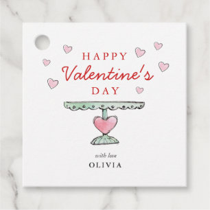 Cute Happy Valentine Day Roze en witte harten Bedankjes Labels