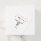 Cute Happy Valentine Day Roze en witte harten Bedankjes Labels (In situ)