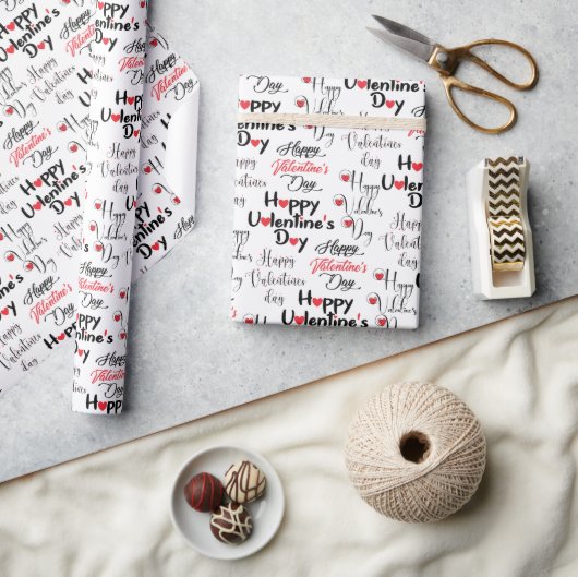 Cute Happy Valentines Day Cadeaupapier (Crafts)
