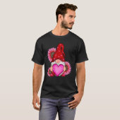 Cute Happy Valentine's Day Gnome with Leopard Sunf T-shirt (Voorkant volledig)