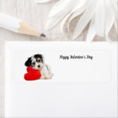 Cute Happy Valentine's Day Puppy Etiket (Insitu)