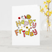 Cute Happy Vrijdag Week Greeting Text Expression Kaart (Gele Bloem)