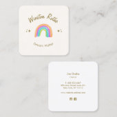 Cute Happy Waterverf Rainbow Square Visitekaartje (Voorkant / Achterkant)