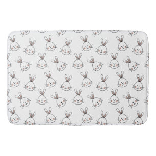 Cute Happy White Paaster Bunny Pattern Badmat