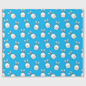 Cute Happy White Paaster Bunny Pattern Cadeaupapier (Vlak)