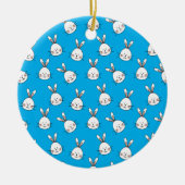 Cute Happy White Paaster Bunny Pattern Keramisch Ornament (Voorkant)