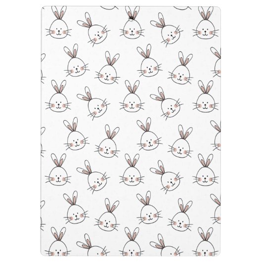 Cute Happy White Paaster Bunny Pattern Klembord (Achterkant)