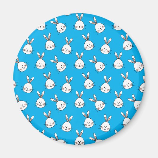 Cute Happy White Paaster Bunny Pattern Magneet (Voorkant)