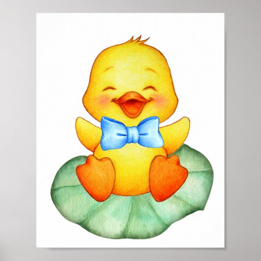 Cute happy yellow ducking poster (Voorkant)