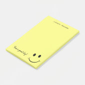 Cute Happy Yellow Face gepersonaliseerd Post-it® Notes (Schuin)
