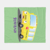 Cute happy yellow school bus cartoon fleece deken (Voorkant (Horizontaal))