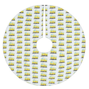 Cute happy yellow school bus cartoon kerstboom rok
