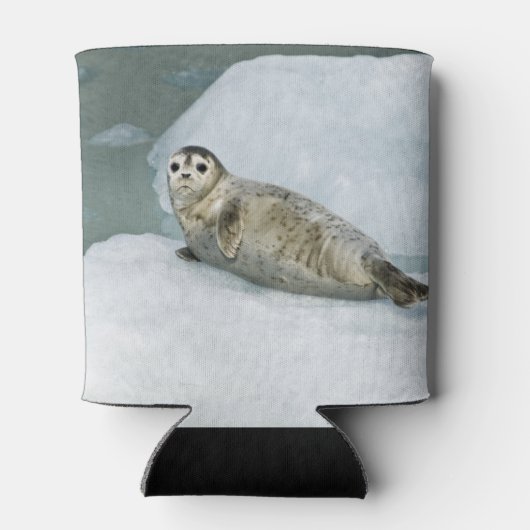 Cute Harbour-zegel op sneeuw Blikjeskoeler (Achterkant)