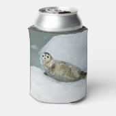 Cute Harbour-zegel op sneeuw Blikjeskoeler (Blikje Achterkant)