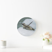 Cute Harbour-zegel op sneeuw Ronde Klok (Huis)