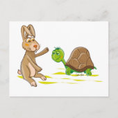 Cute Hare en Tortoise briefkaart (Voorkant)