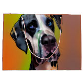 Cute Harlequin Great Dane Groot Cadeauzakje (Achterkant)
