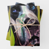 Cute Harlequin Great Dane Inpakpapier Vel (In situ)