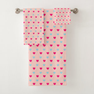 Cute Harten op Roze Bad Handdoek