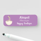 Cute hatching baby ostrich cartoon illustration naamplaatje (In situ)