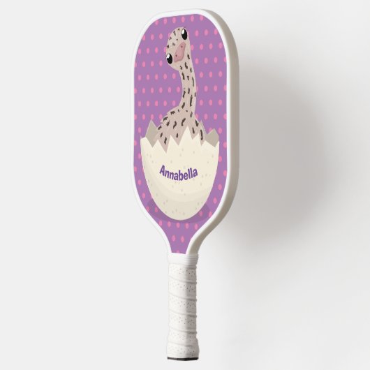 Cute hatching baby ostrich cartoon illustration pickleball paddle (Links)