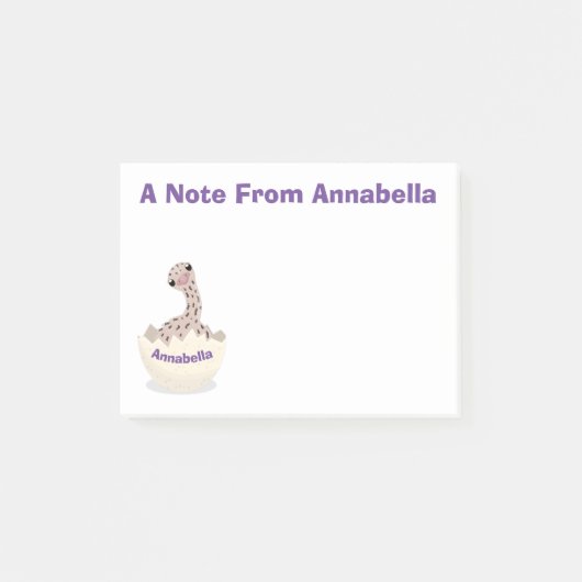 Cute hatching baby ostrich cartoon illustration post-it® notes (Voorkant)