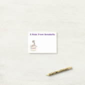 Cute hatching baby ostrich cartoon illustration post-it® notes (Op bureau)