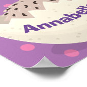 Cute hatching baby ostrich cartoon illustration poster (Hoek)