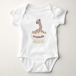 Cute hatching baby ostrich cartoon illustration romper